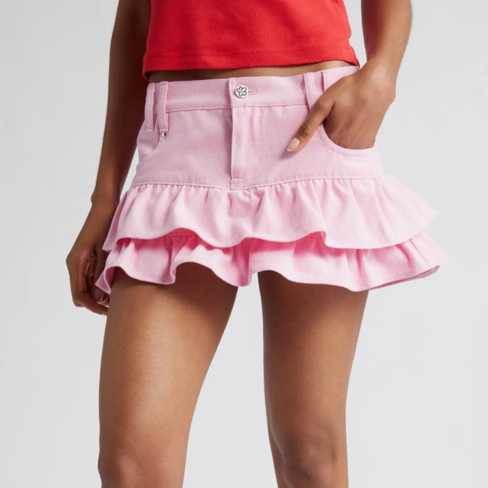 Disney 'The Little Mermaid' × Marshall Columbia Embroidered Denim Miniskirt Size